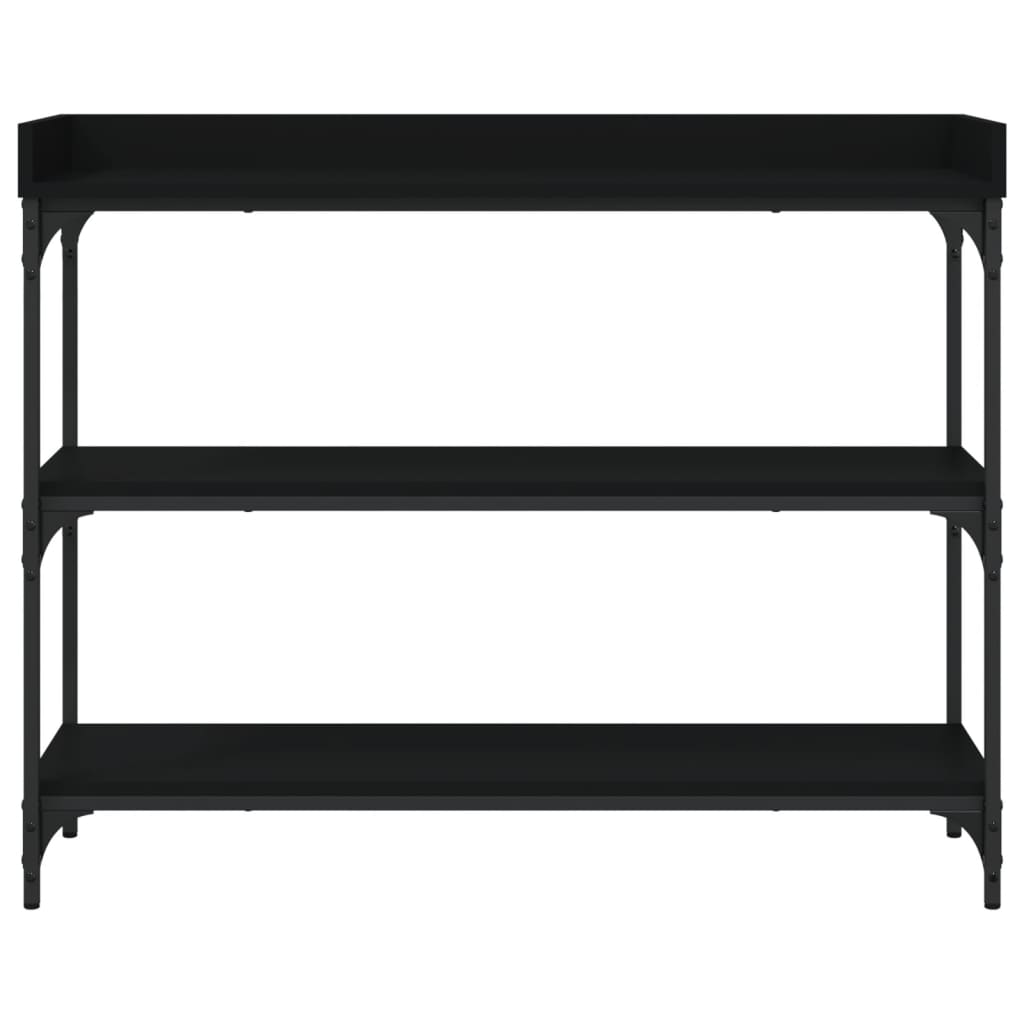 vidaXL fekete tálalóasztal polcokkal 100 x 30 x 80 cm