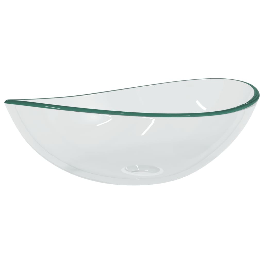 vidaXL átlátszó edzett üveg mosdókagyló 54,5 x 35 x 15,5 cm