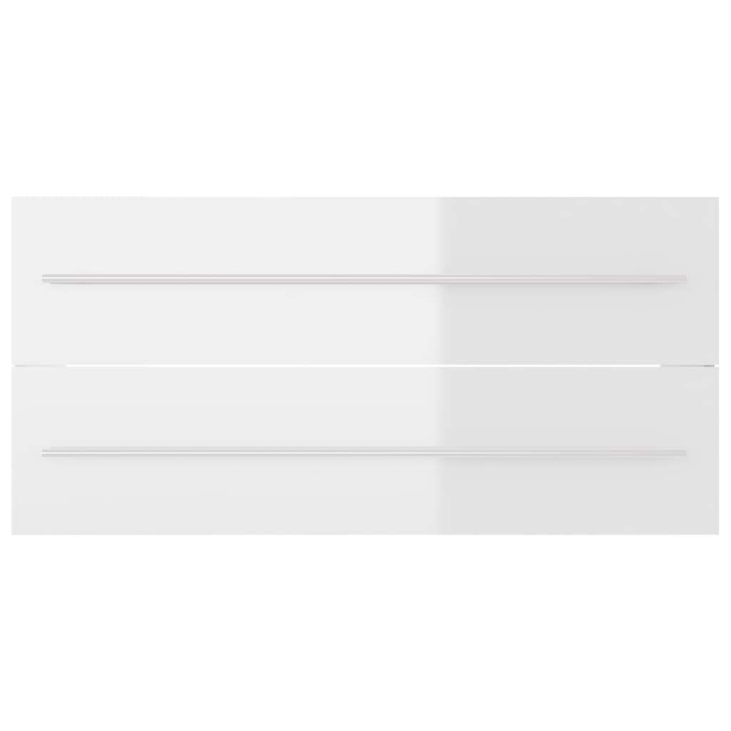 vidaXL magasfényű fehér forgácslap mosdószekrény 100 x 38,5 x 48 cm
