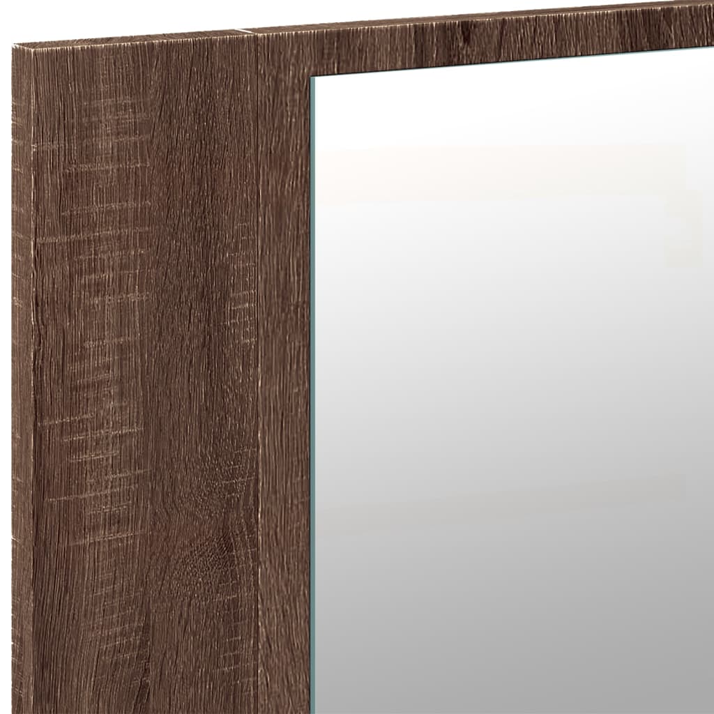 vidaXL barna tölgy akril LED-es tükrös fürdőszobaszekrény 90x12x45 cm