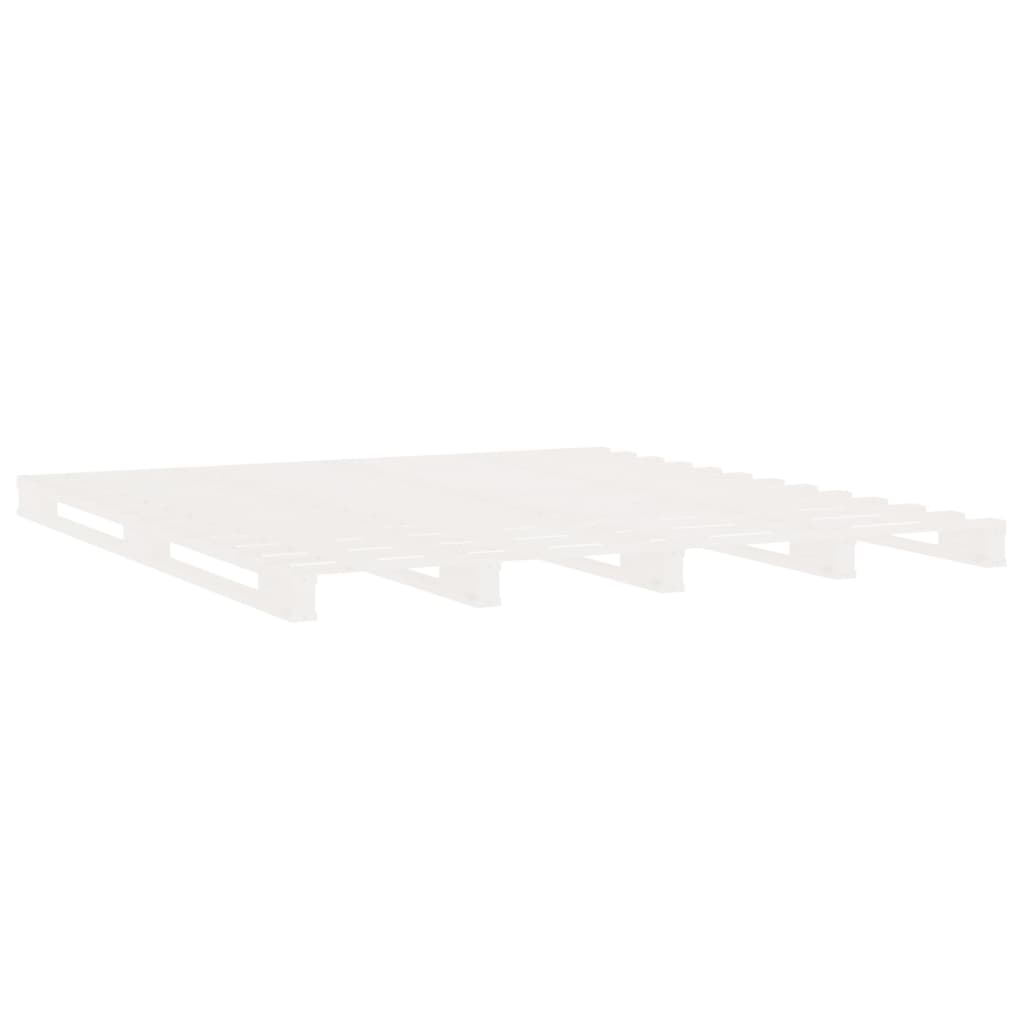 vidaXL fehér tömör fenyőfa ágykeret 135 x 190 cm (Double)