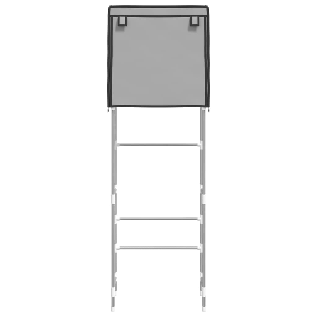 vidaXL 2 szintes szürke vas WC feletti tárolóállvány 56x30x170 cm