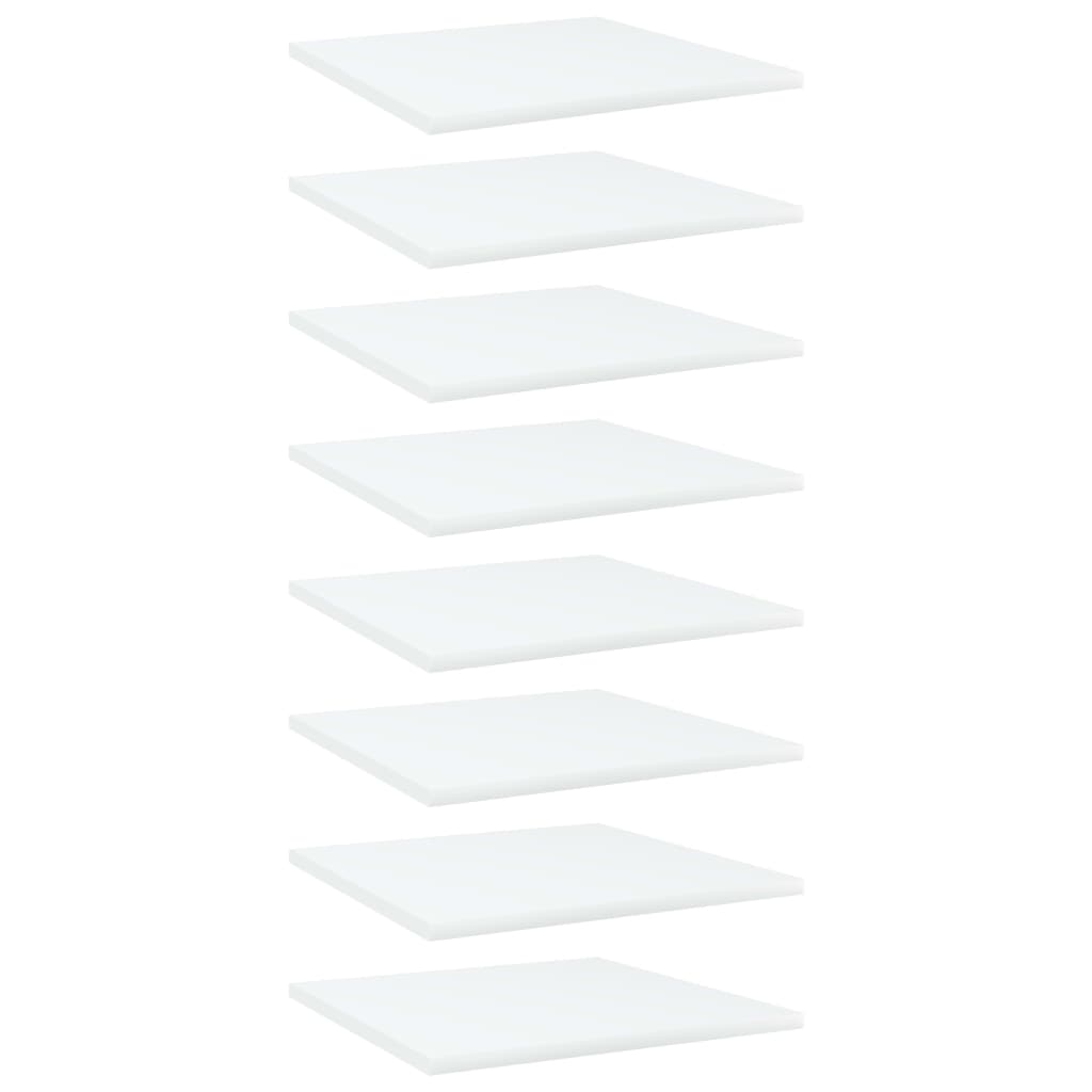 vidaXL 8 db fehér forgácslap könyvespolc 40 x 40 x 1,5 cm