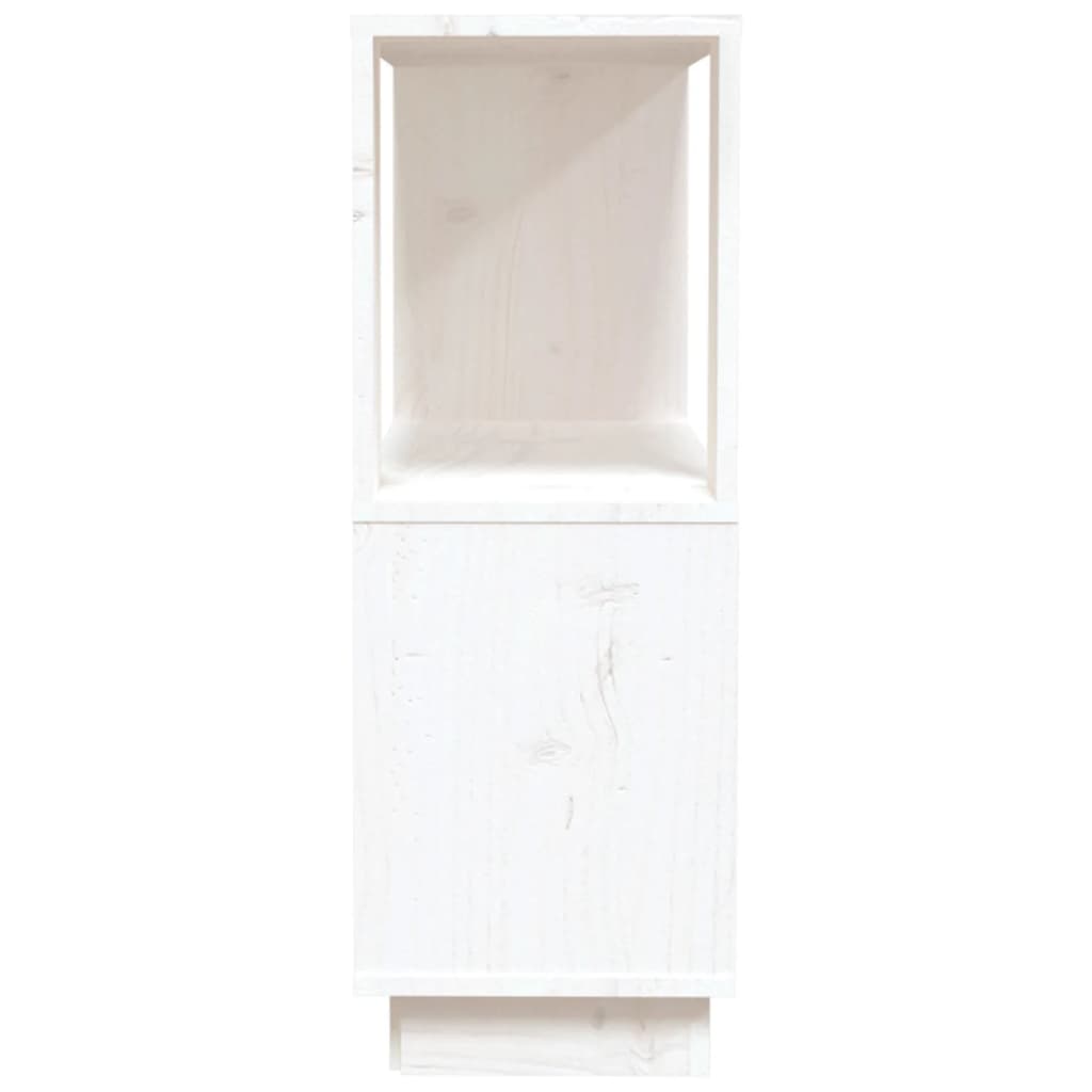 vidaXL fehér tömör fenyőfa könyvszekrény/térelválasztó 80 x 25 x 70 cm