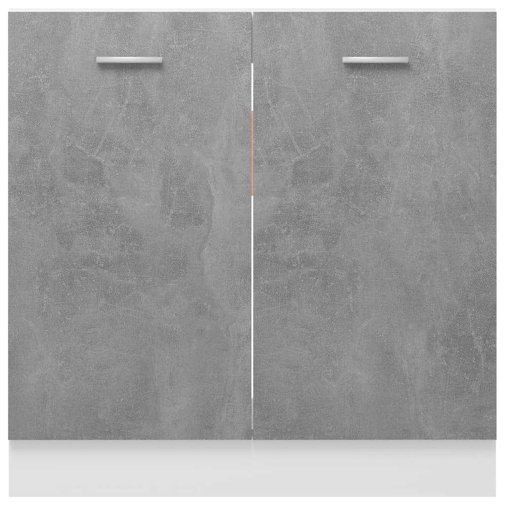 vidaXL betonszürke forgácslap mosogató alsószekrény 80 x 46 x 81,5 cm
