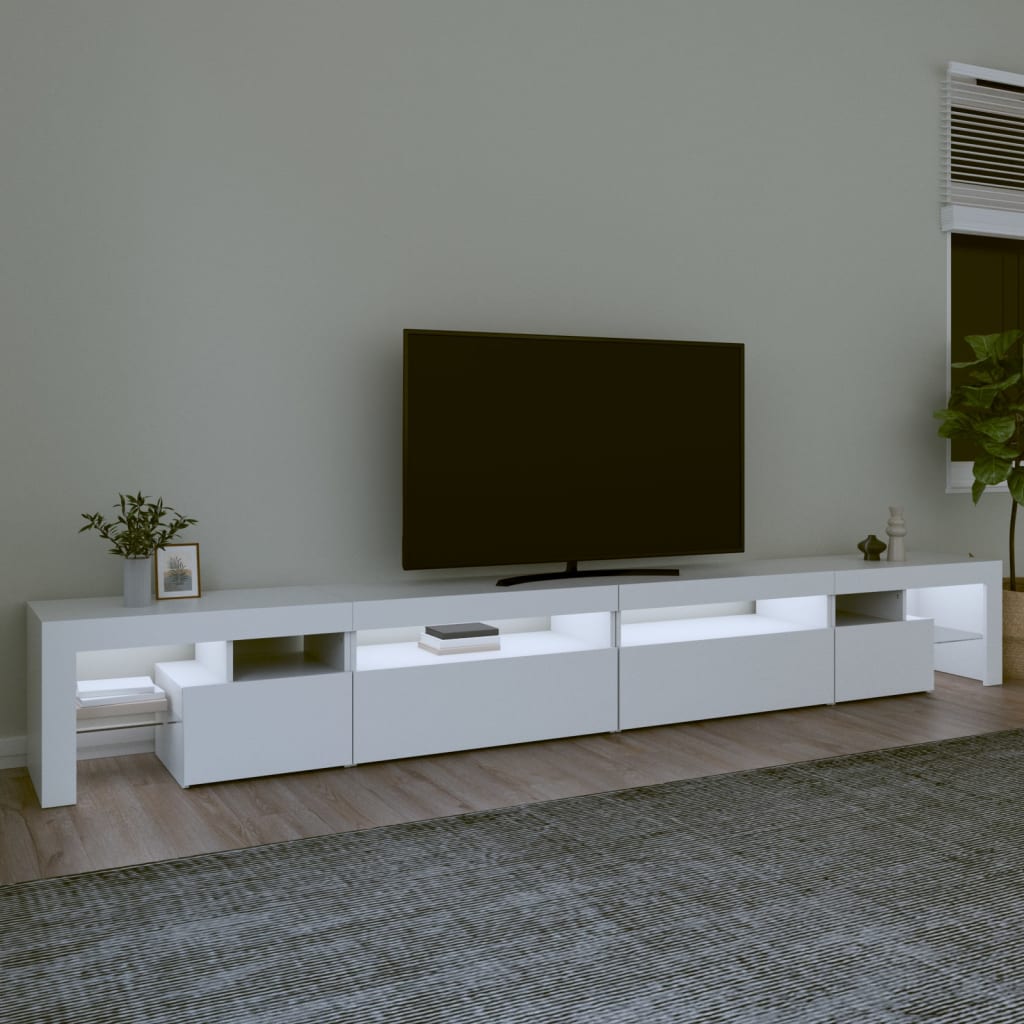vidaXL fehér TV-szekrény LED-lámpákkal 290x36,5x40 cm