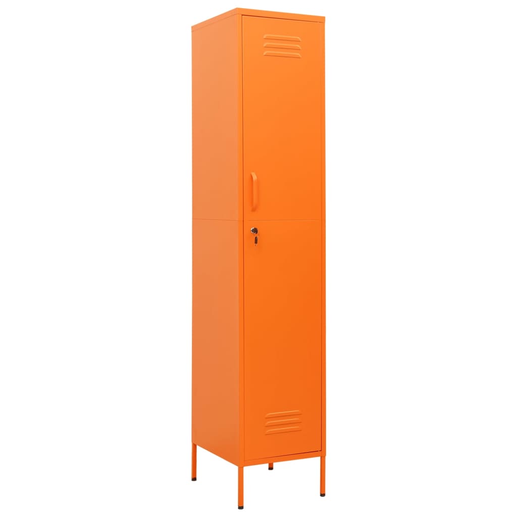 vidaXL narancssárga acél zárható szekrény 35 x 46 x 180 cm