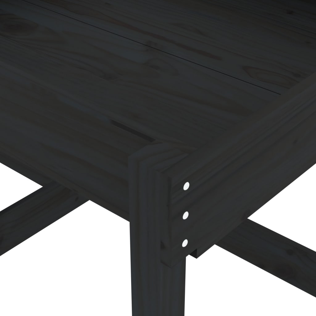 vidaXL 2 db fekete tömör fenyőfa homokozó asztal