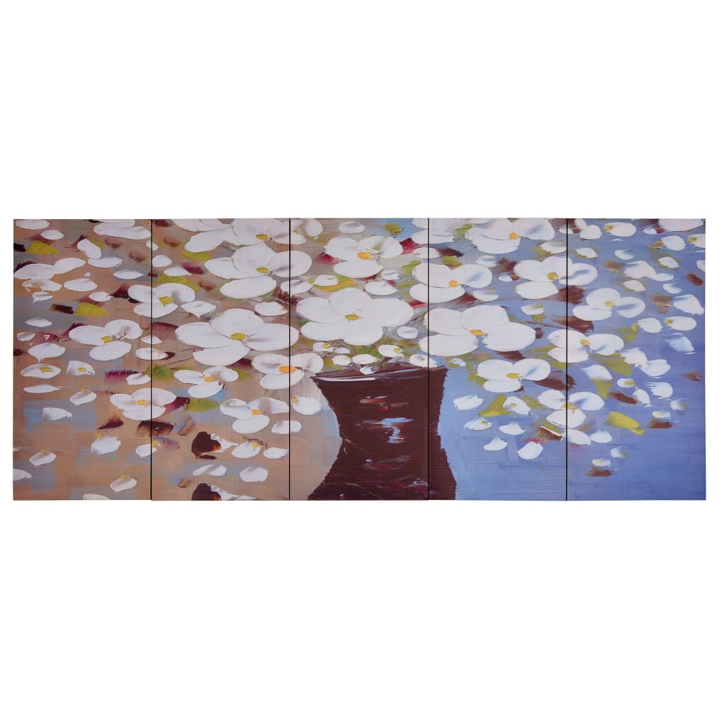 vidaXL többszínű vázás virágos nyomtatott vászon faliképszett 150x60cm