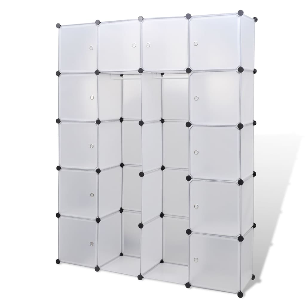 vidaXL fehér moduláris szekrény 14 rekesszel 37 x 146 x 180,5 cm