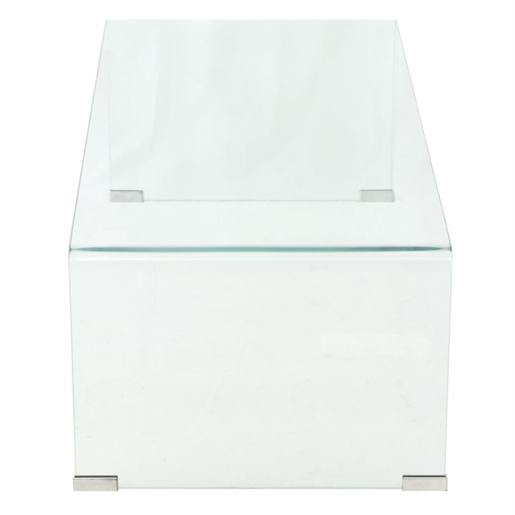 vidaXL átlátszó edzett üveg dohányzóasztal 98 x 45 x 30 cm
