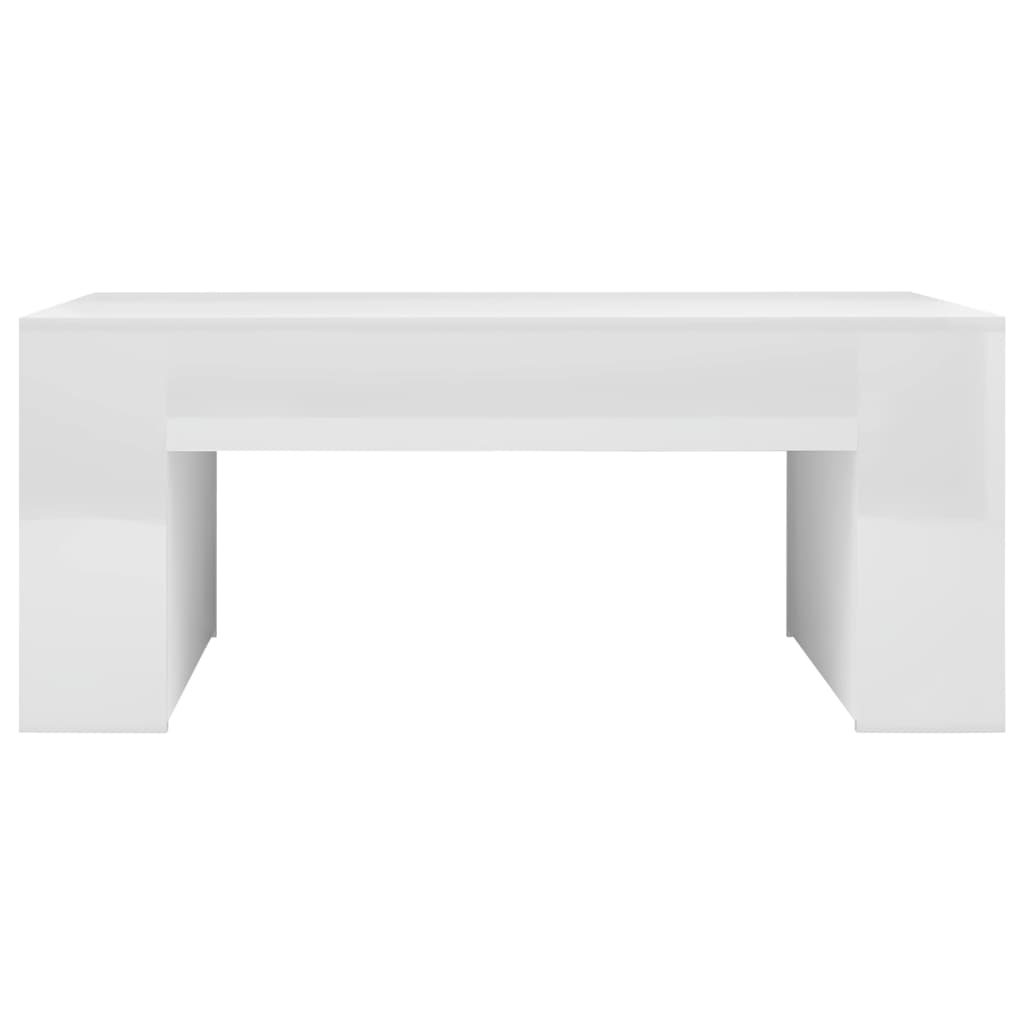 vidaXL magasfényű fehér forgácslap dohányzóasztal 100 x 60 x 42 cm