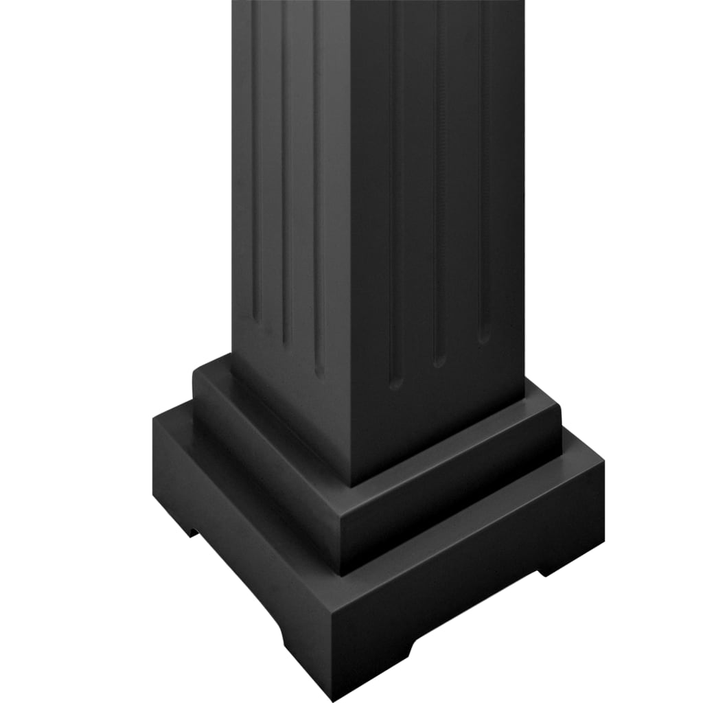 vidaXL klasszikus fekete MDF szögletes oszlop virágállvány 17x17x66cm