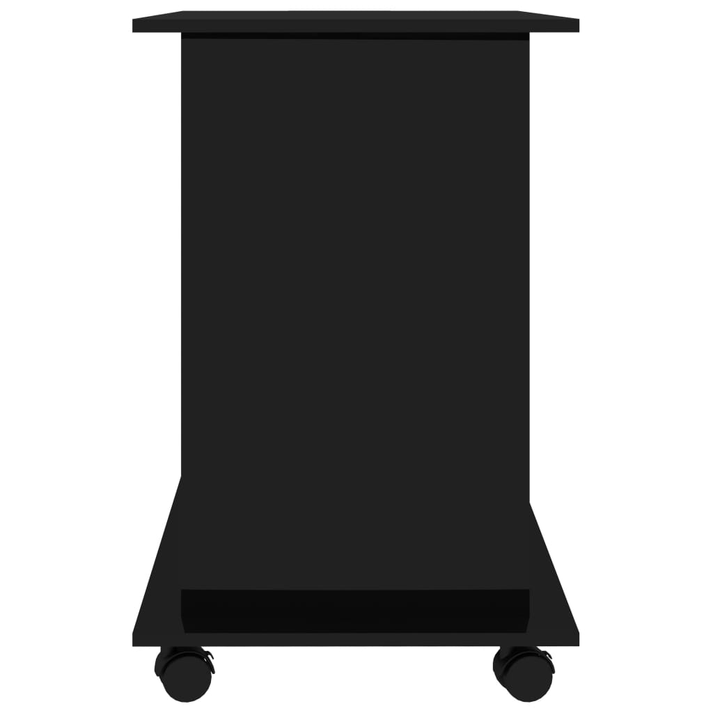 vidaXL magasfényű fekete forgácslap számítógépasztal 80 x 50 x 75 cm