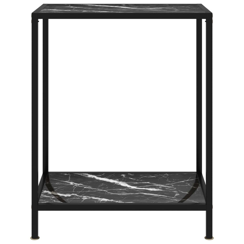 vidaXL fekete edzett üveg tálalóasztal 60 x 35 x 75 cm