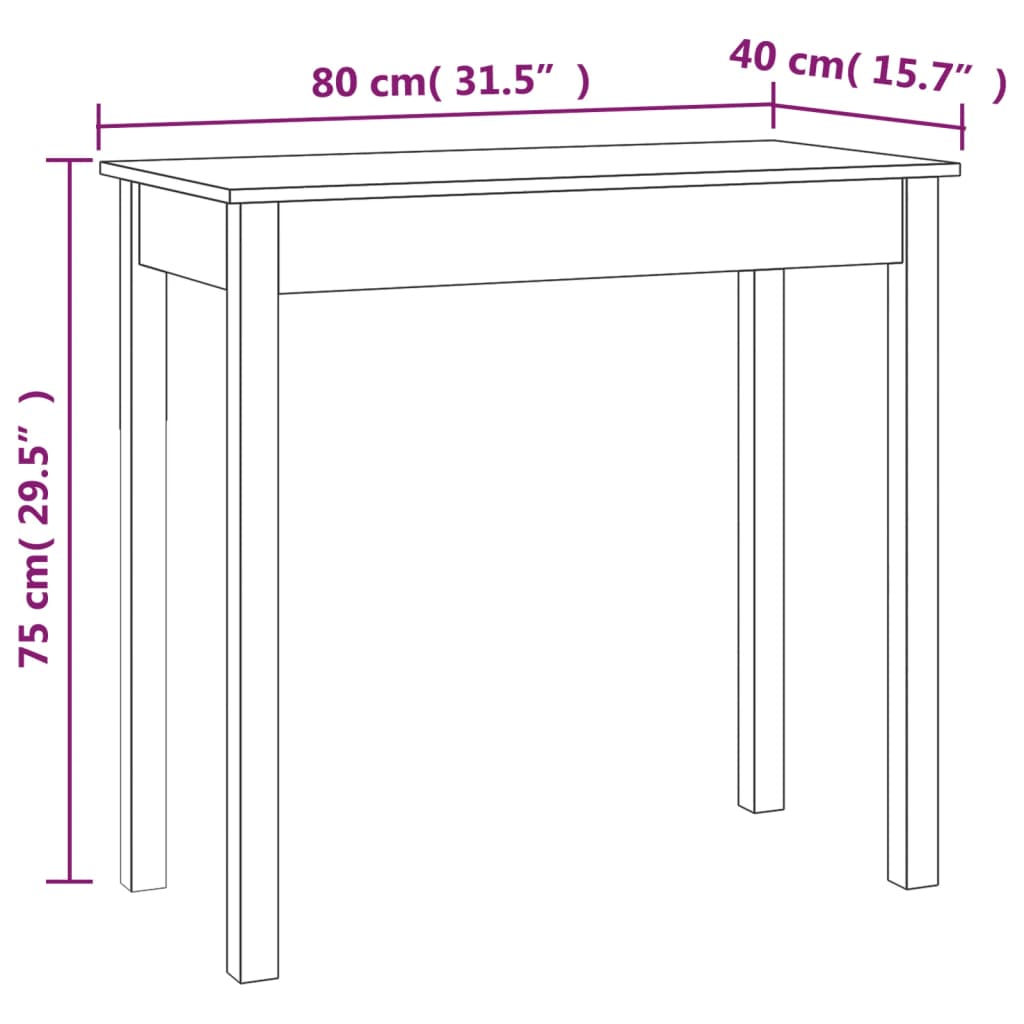 vidaXL mézbarna tömör fenyőfa tálalóasztal 80 x 40 x 75 cm