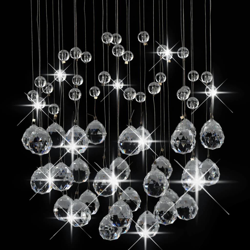 vidaXL ezüstszínű gömb alakú mennyezeti lámpa kristálygyöngyökkel 3xG9