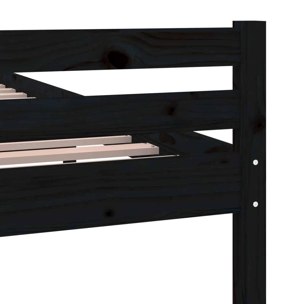 vidaXL Small Single fekete tömör fa ágykeret 75 x 190 cm