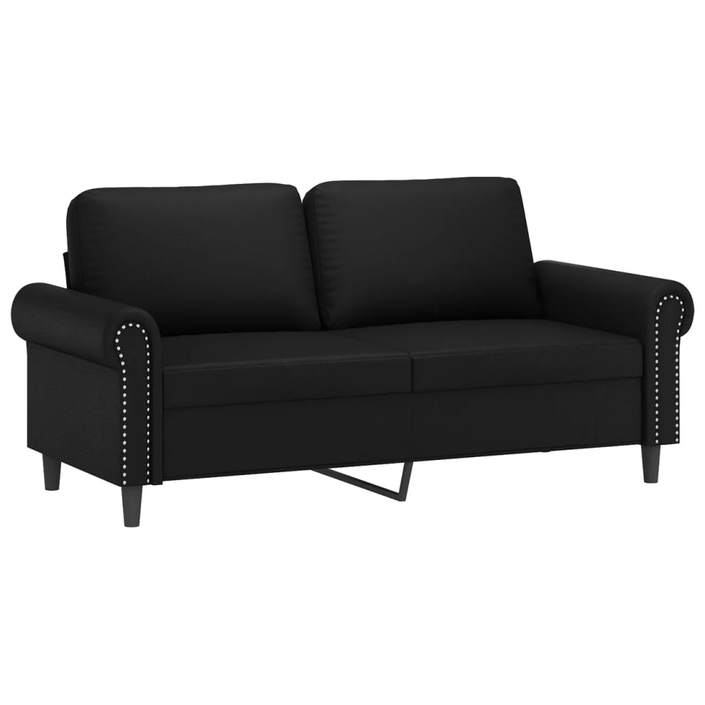 vidaXL 2 személyes fekete műbőr kanapé 140 cm