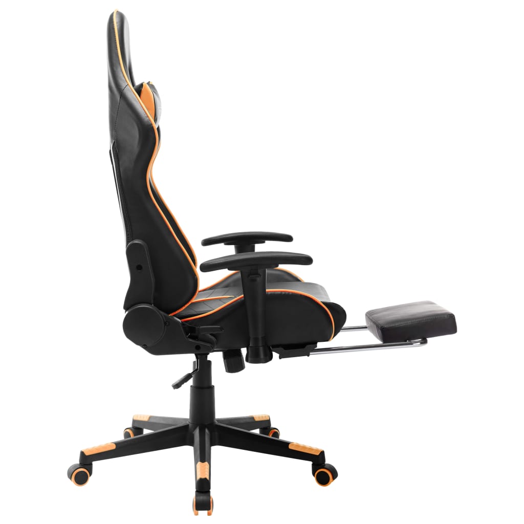 vidaXL fekete és narancssárga műbőr gamer szék lábtámasszal
