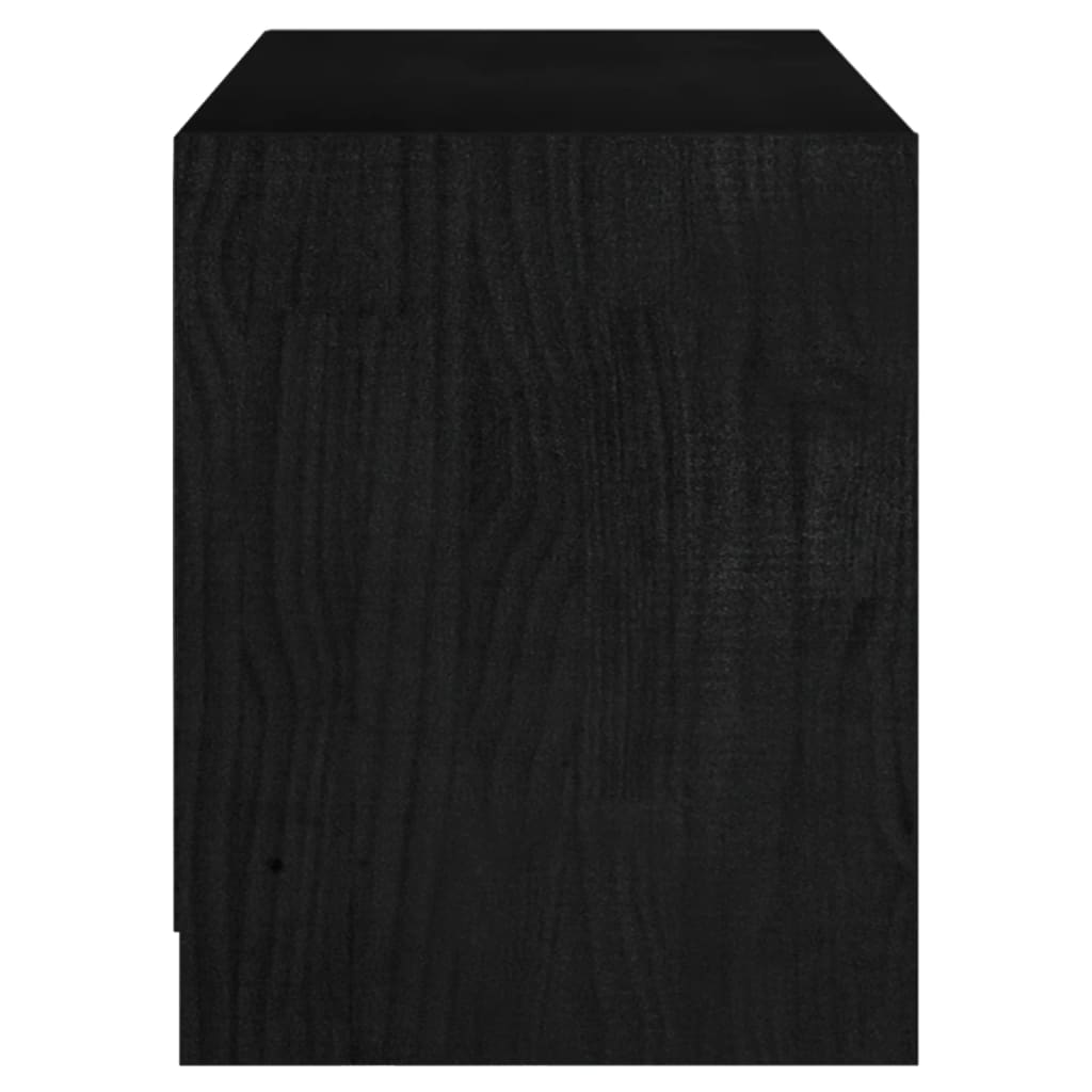 vidaXL fekete tömör fenyőfa TV-szekrény 104 x 33 x 41 cm