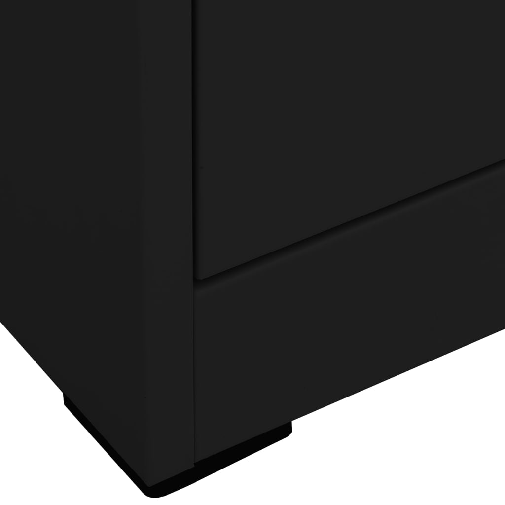 vidaXL fekete acél irattartó szekrény 90 x 46 x 134 cm