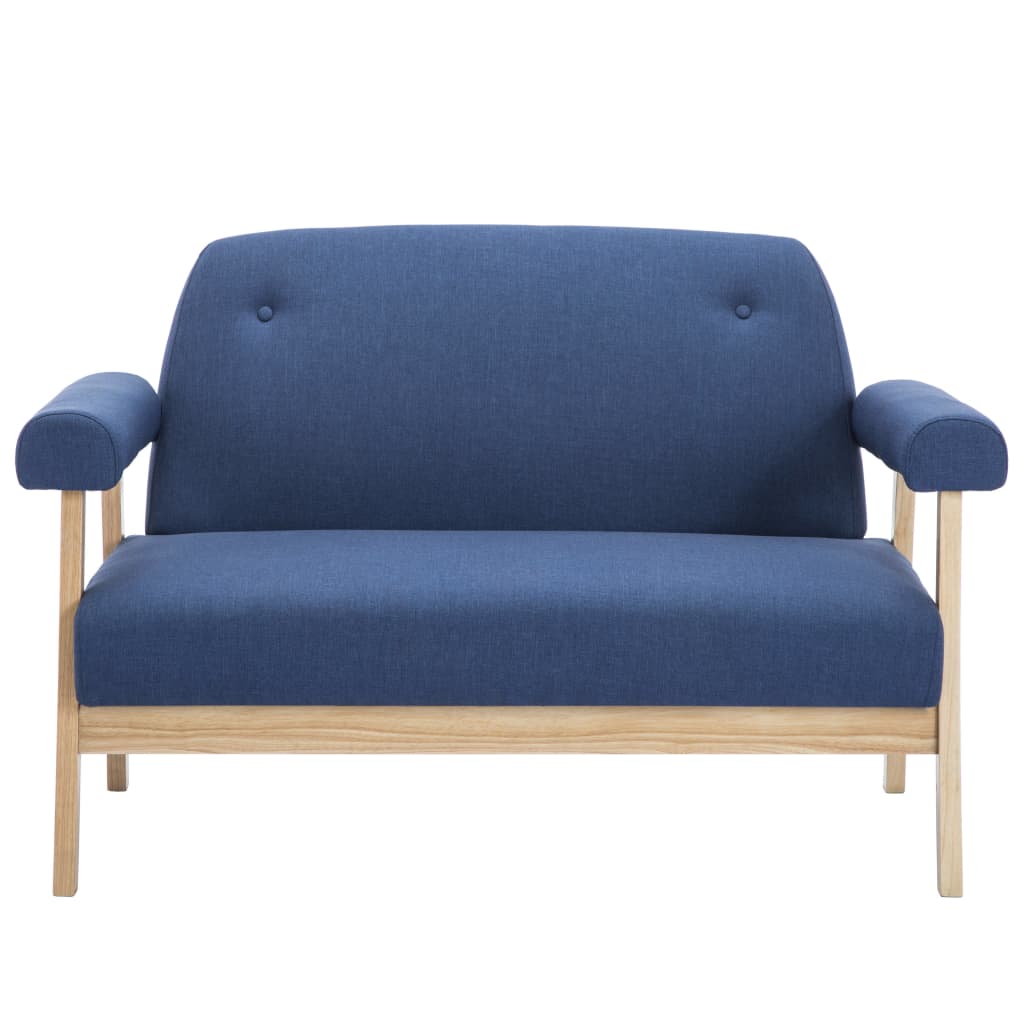 vidaXL 2 személyes kék szövet kanapé