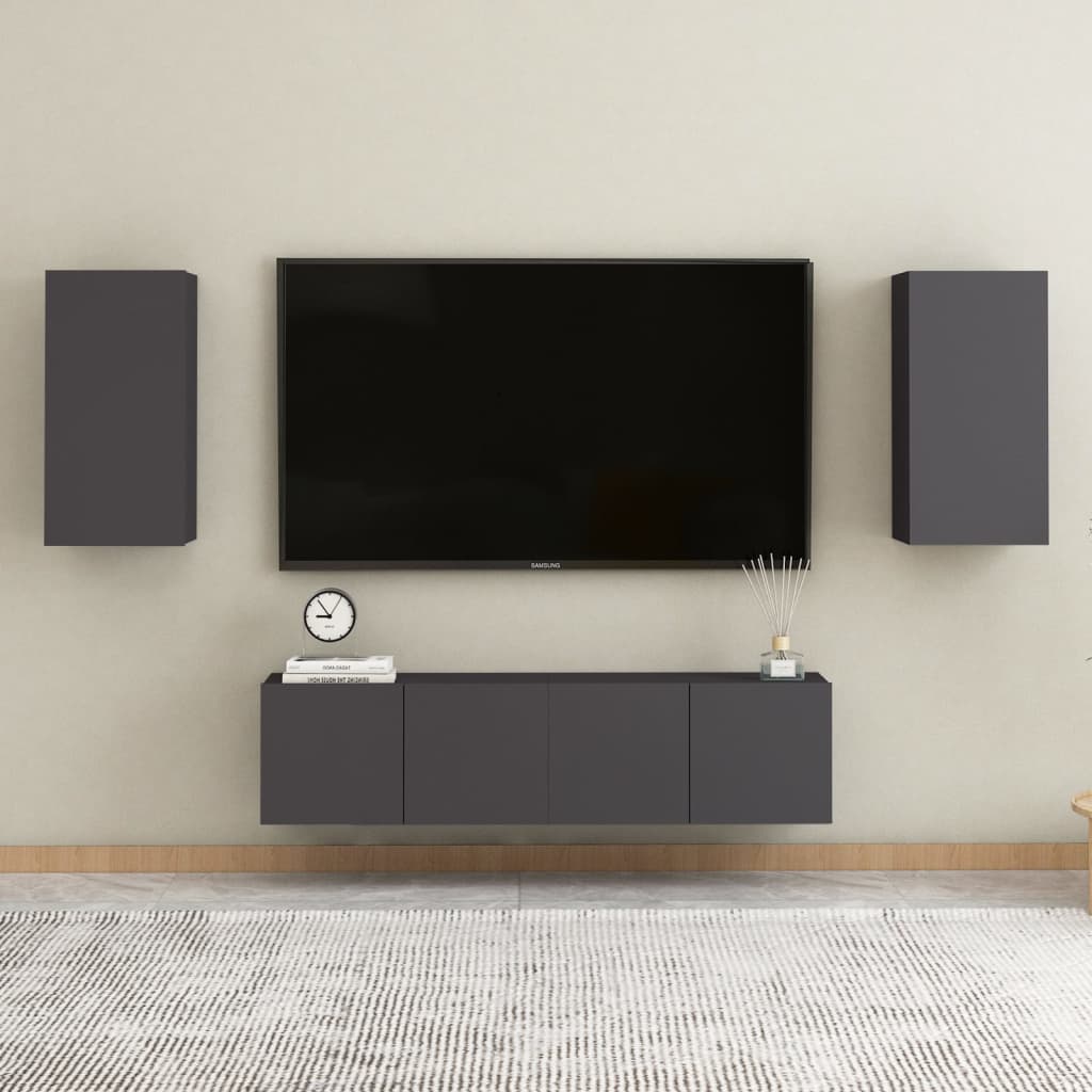 vidaXL szürke forgácslap TV-szekrény 30,5 x 30 x 60 cm