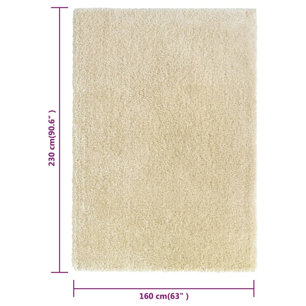 vidaXL magas szálú bézs bozontos szőnyeg 160 x 230 cm 50 mm