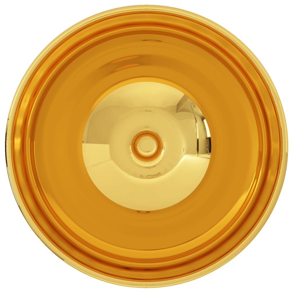 vidaXL aranyszínű kerámia mosdókagyló 32,5 x 14 cm