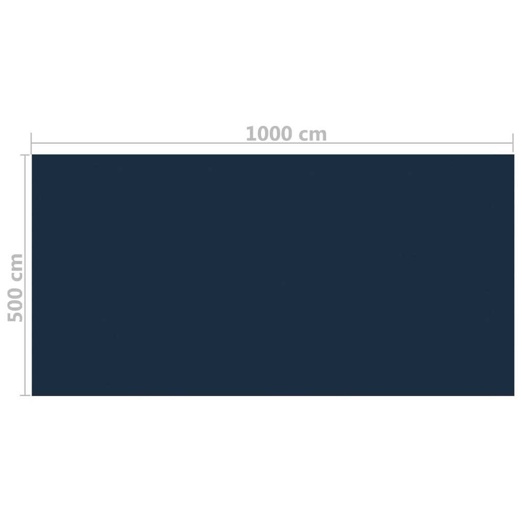 vidaXL fekete és kék napelemes lebegő PE medencefólia 1000 x 500 cm