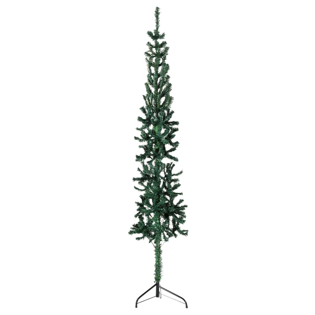 vidaXL zöld vékony fél műkarácsonyfa állvánnyal 240 cm