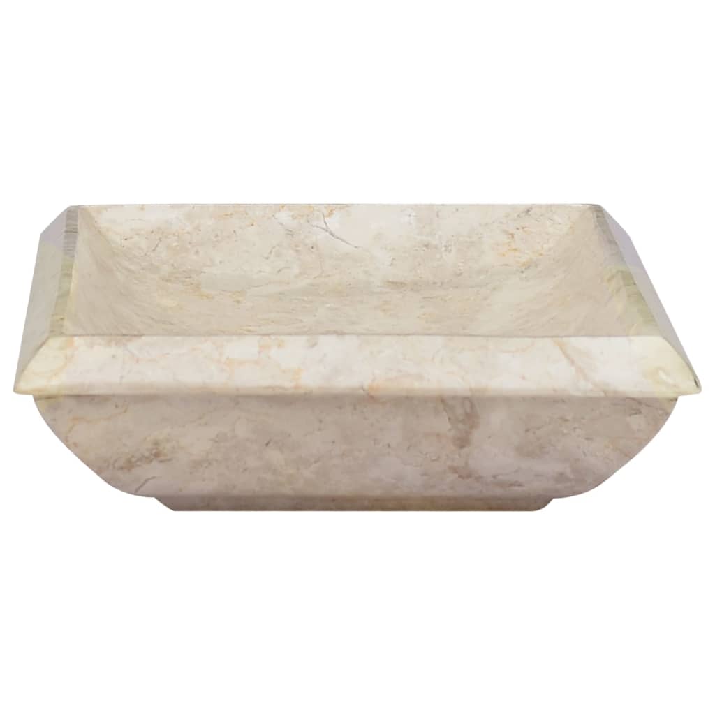 vidaXL krémszínű márvány mosdókagyló 50 x 35 x 10 cm