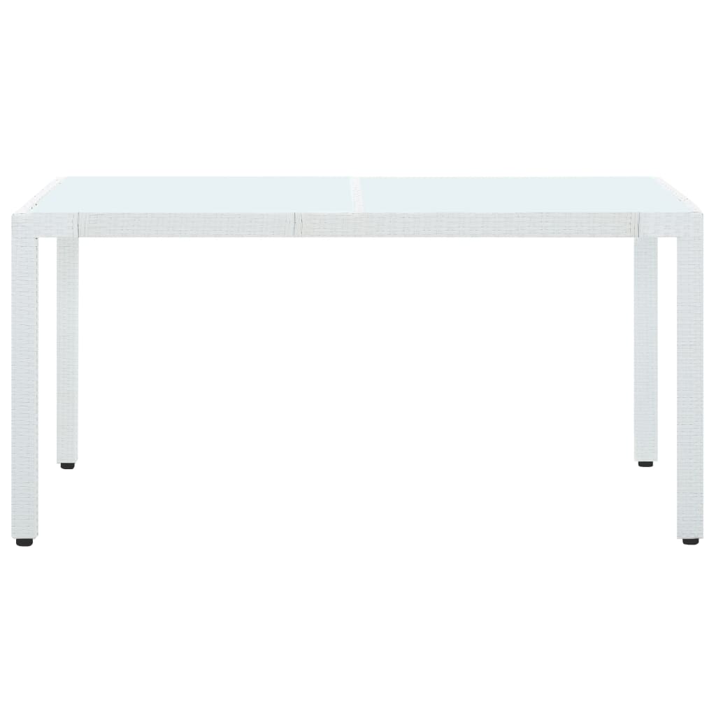 vidaXL fehér polyrattan kerti asztal 150 x 90 x 75 cm