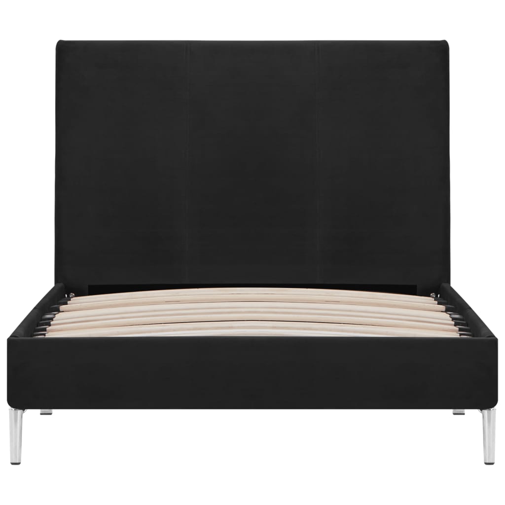 vidaXL fekete szövetkárpitozású ágykeret 90 x 200 cm