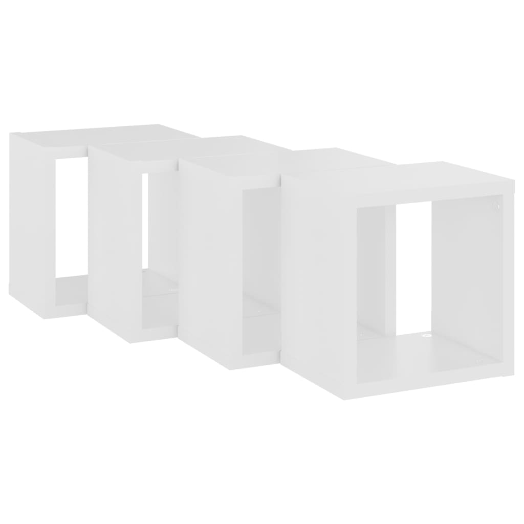 vidaXL 4 db fehér forgácslap fali kockapolc 22 x 15 x 22 cm