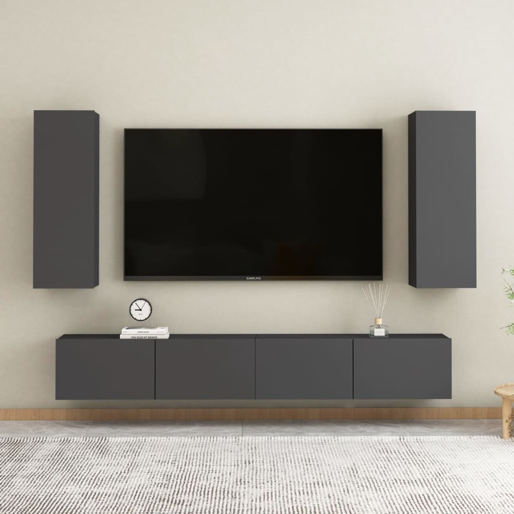 vidaXL szürke forgácslap TV-szekrény 30,5 x 30 x 90 cm