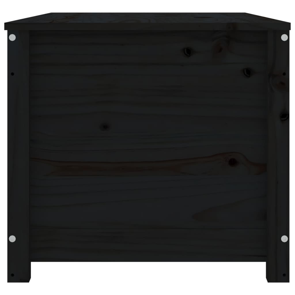 vidaXL fekete tömör fenyőfa tárolóláda 110x50x45,5 cm