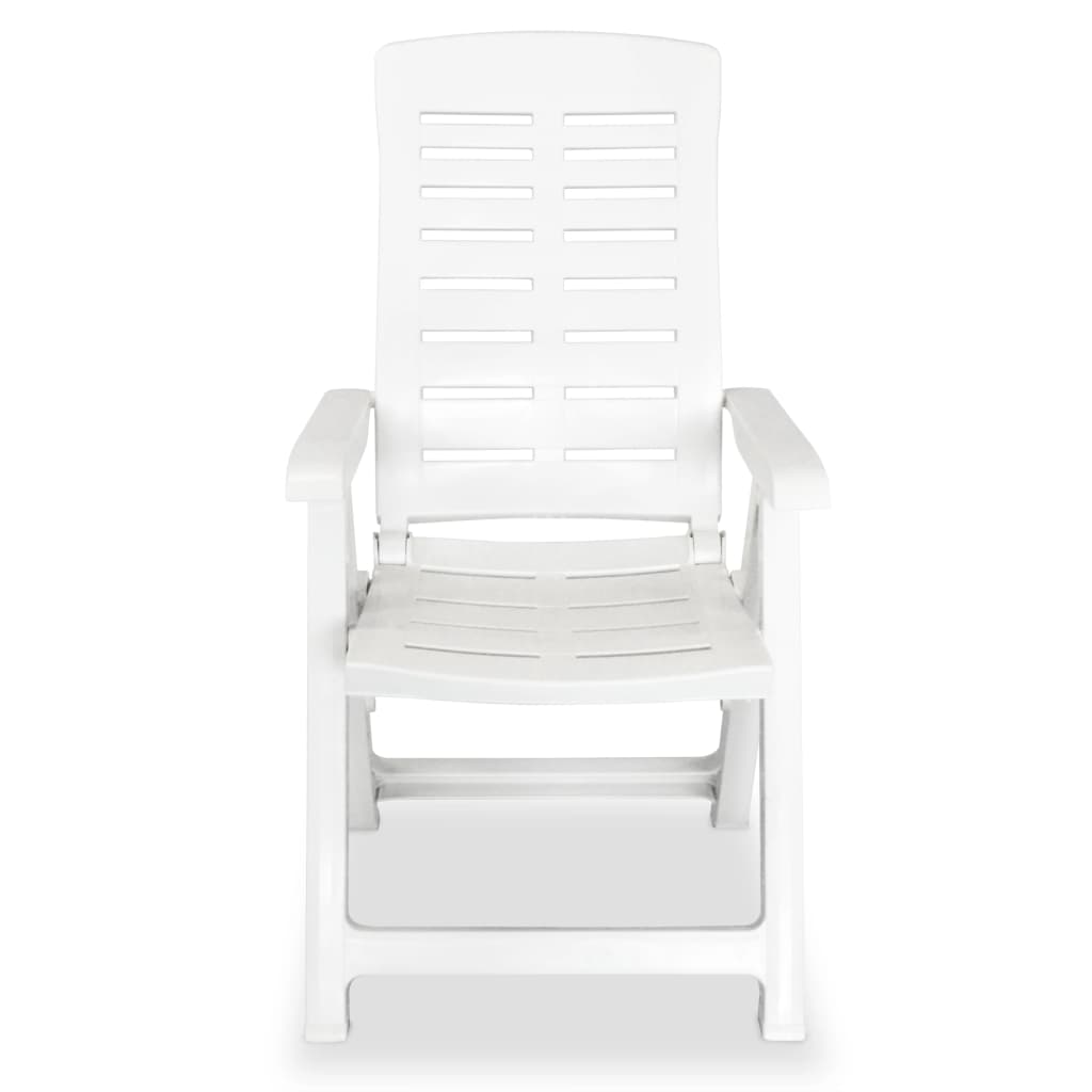 vidaXL 6 db fehér dönthető műanyag kerti szék