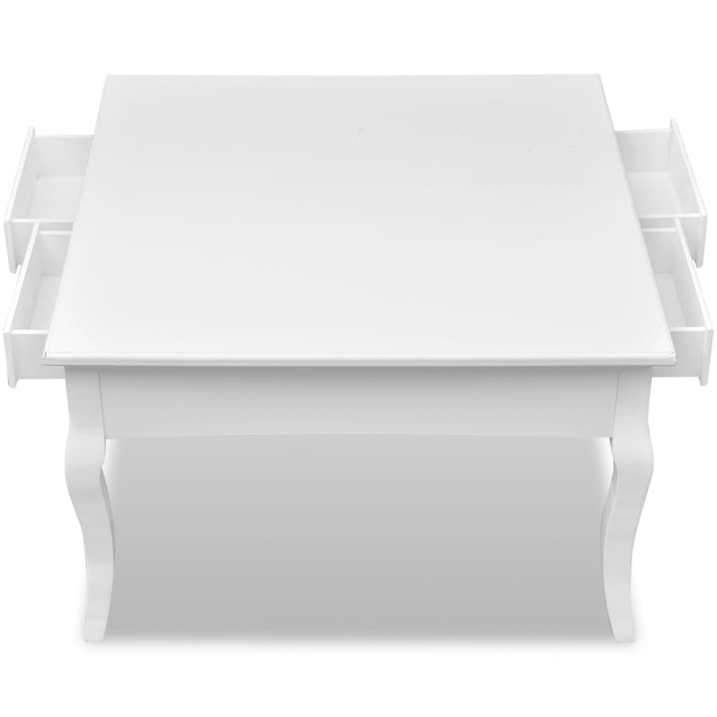 vidaXL négyfiókos fehér dohányzóasztal