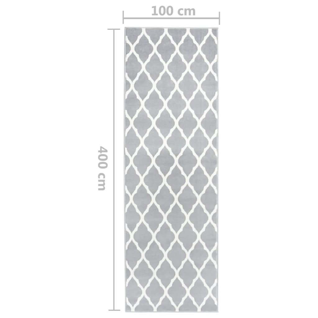 vidaXL szürke-fehér színű BCF futószőnyeg 100 x 400 cm