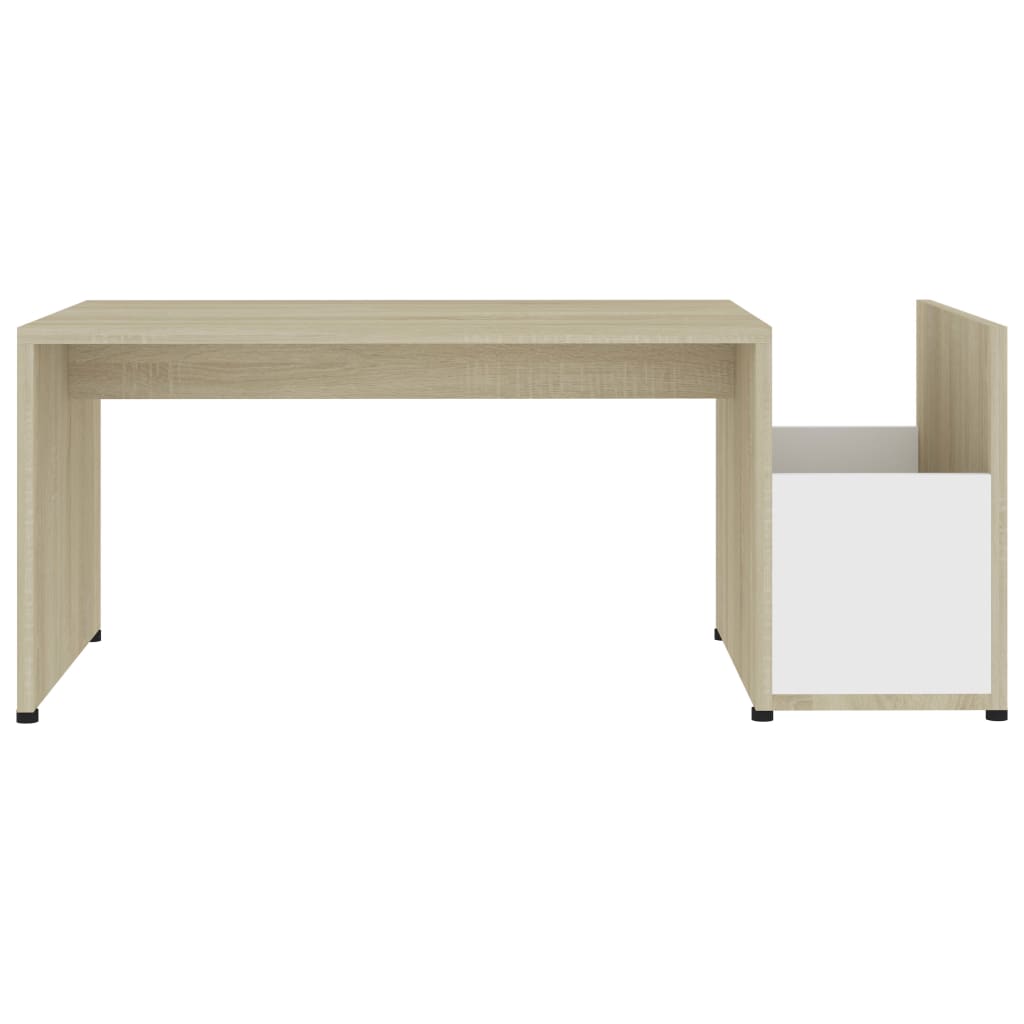 vidaXL fehér és sonoma-tölgy forgácslap dohányzóasztal 90 x 45 x 35 cm