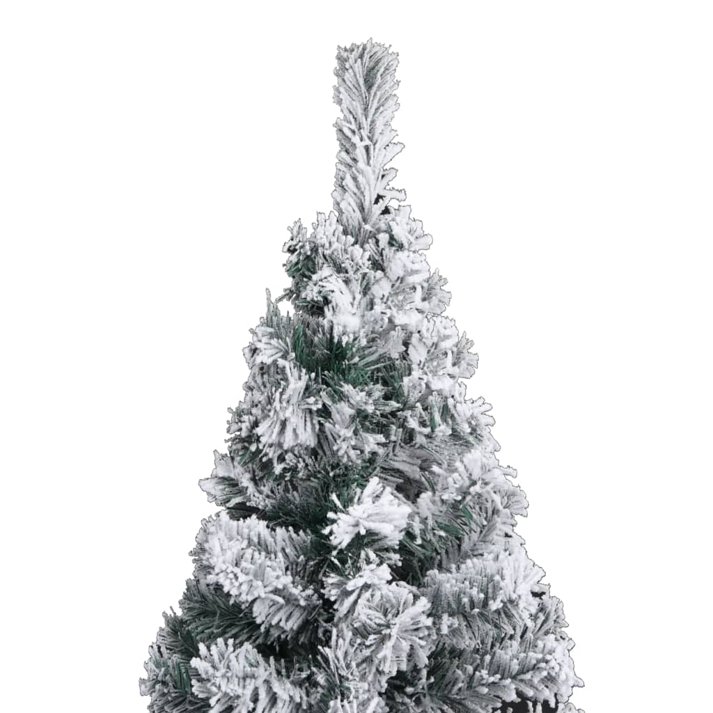 vidaXL zöld PVC megvilágított vékony műkarácsonyfa hóval 240 cm
