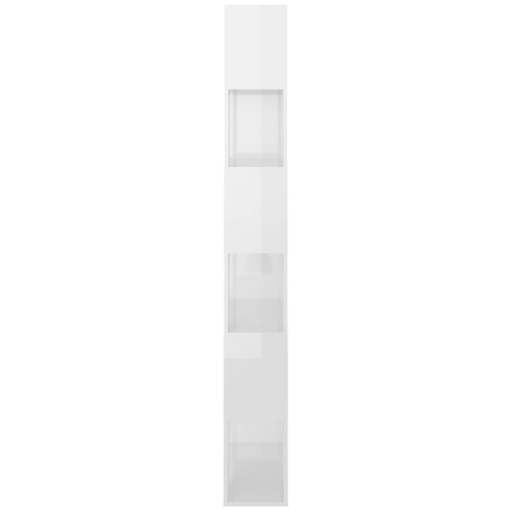 vidaXL magasfényű fehér térelválasztó könyvszekrény 80 x 24 x 186 cm