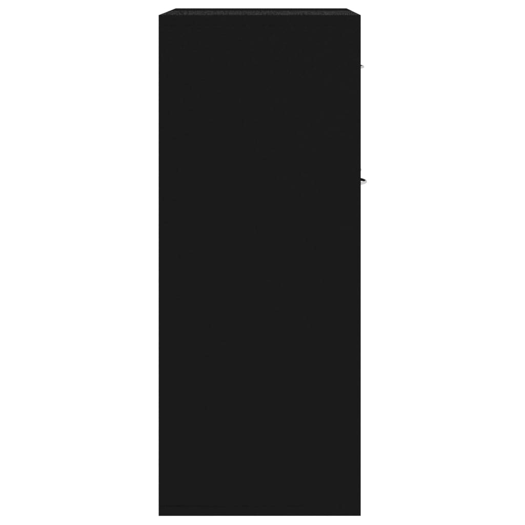 vidaXL fekete forgácslap tálalószekrény 60 x 30 x 75 cm
