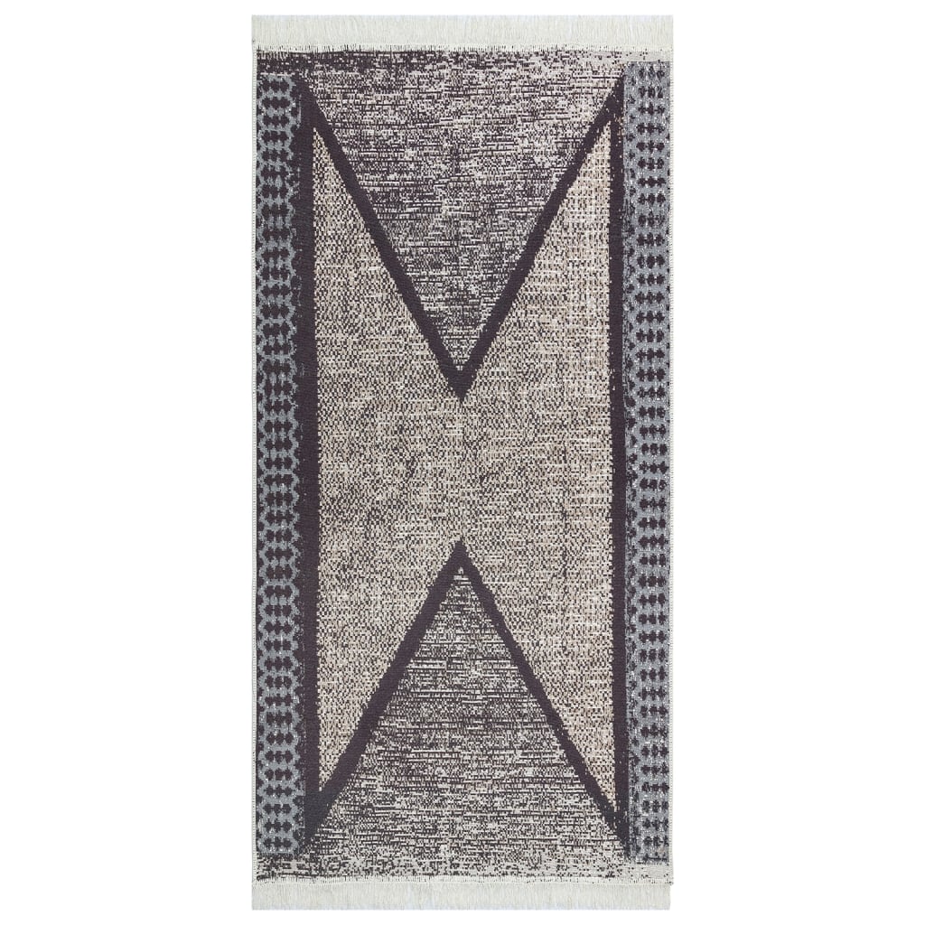 vidaXL fekete-szürke pamutszőnyeg 100 x 200 cm