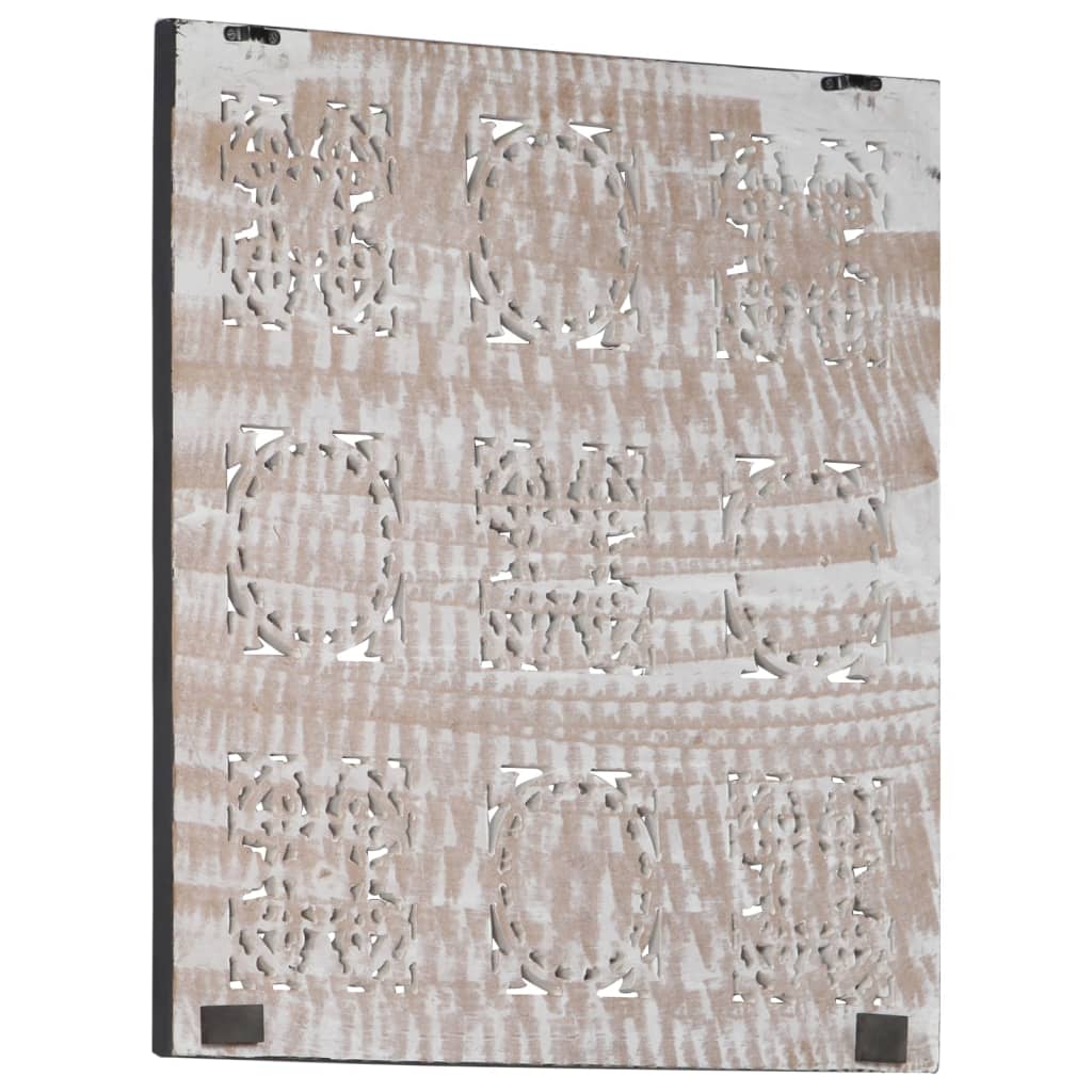 vidaXL fekete és fehér kézzel faragott fali panel MDF 60 x 60 x 1,5 cm