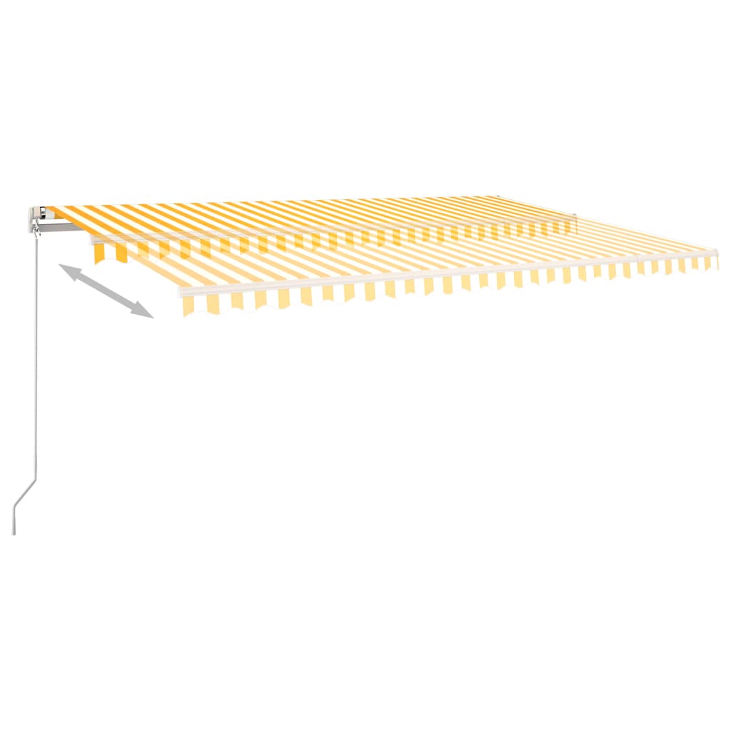 vidaXL sárga-fehér szélérzékelős és LED-es napellenző 5 x 3,5 m