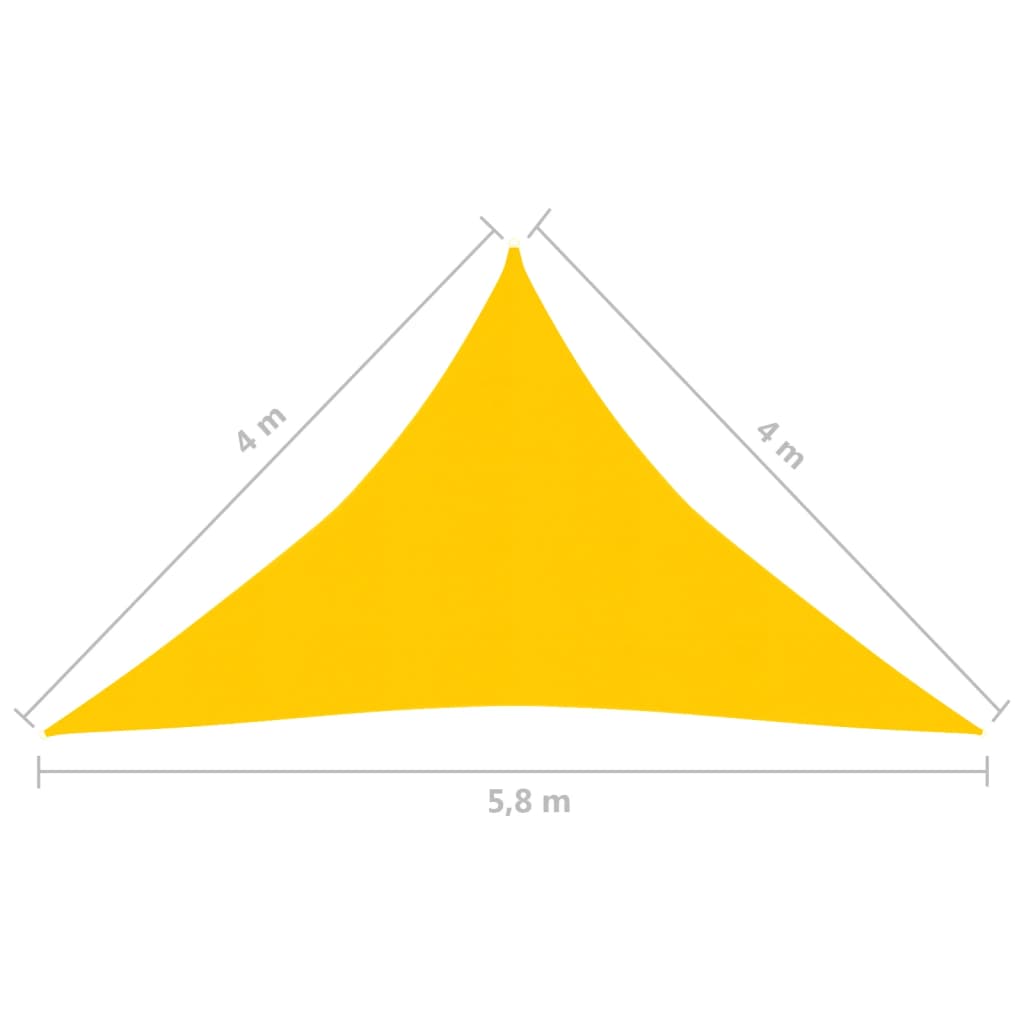 vidaXL sárga HDPE napvitorla 160 g/m² 4 x 4 x 5,8 m