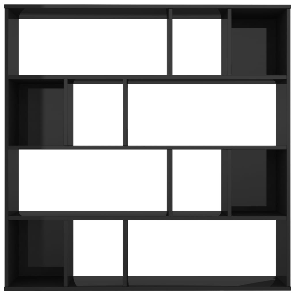 vidaXL magasfényű fekete forgácslap térelválasztó/szekrény 110x24x110
